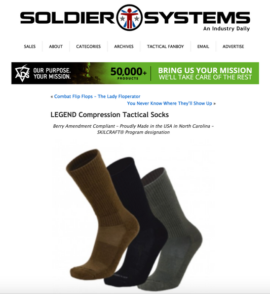 LEGEND® Compression Tactical Boot Socks promoted by Solider Systems