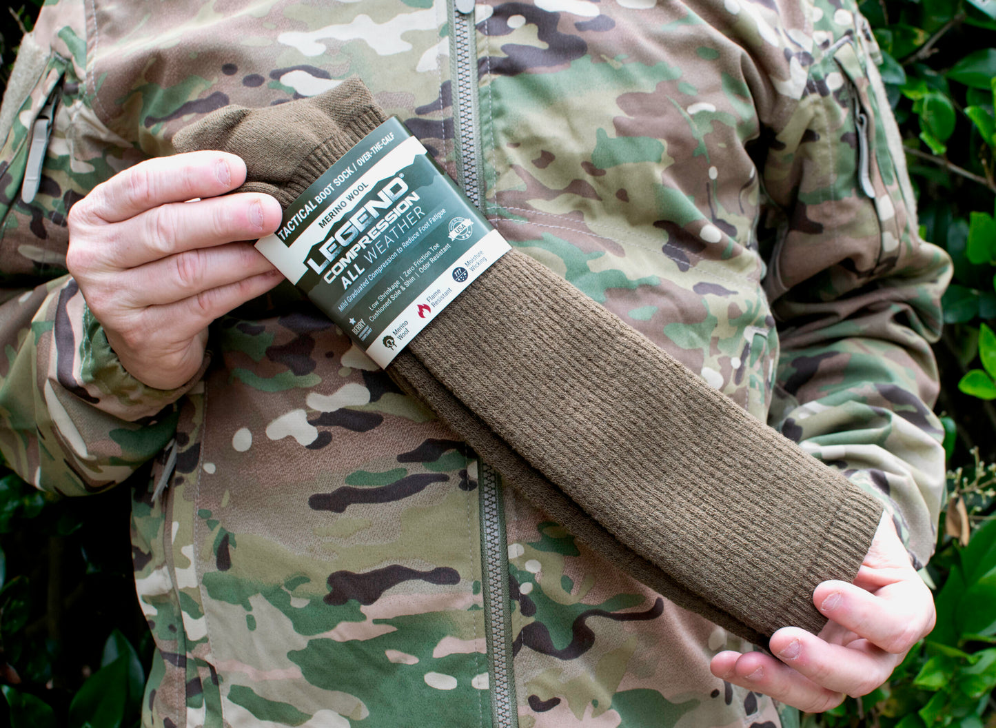 LEGEND® (All-Weather) Compression Over-the-Calf Merino Wool Tactical Boot Socks-Unisex