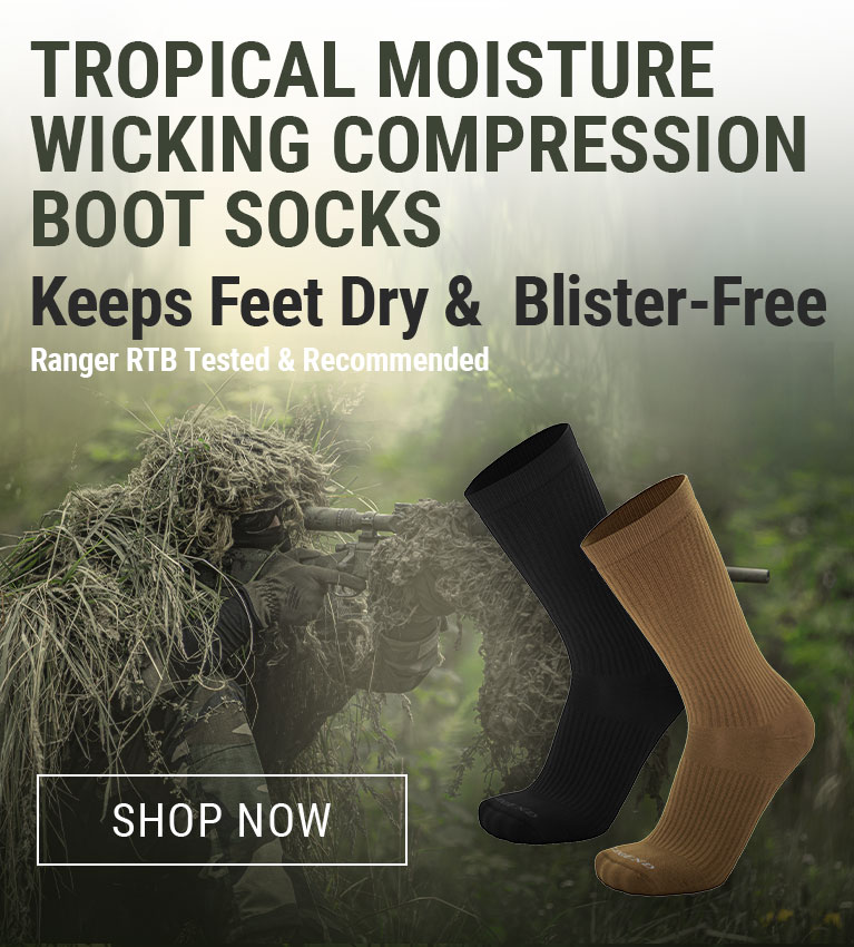 LEGEND warm weather socks on a tropical background.